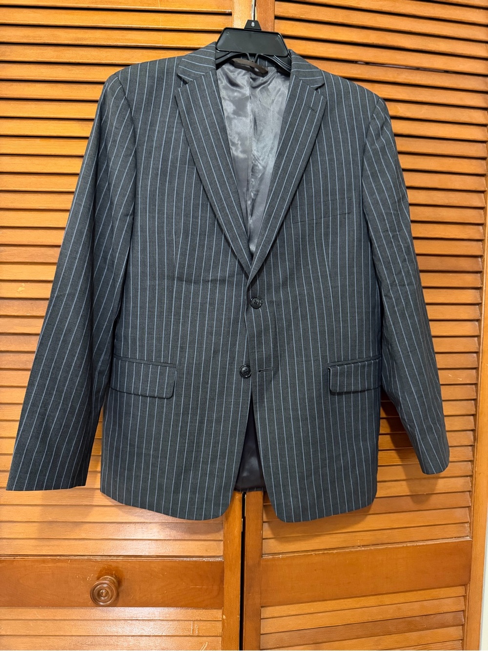 Michael Kors Like New Size 18R Dark Gray/blue Pinstripe Two-Button Suit Blazer